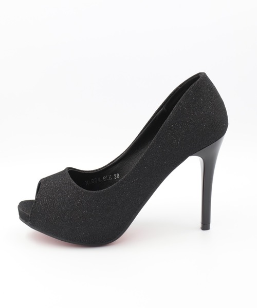 Retica（レティカ）の「[CLOSED] 結婚式パンプス ラメ キラキラ シンプル オープントゥパンプス (10.5cmヒール)（パンプス・レディース・シルバー/ブラック・38/39/35/36/37）」の6枚目の写真