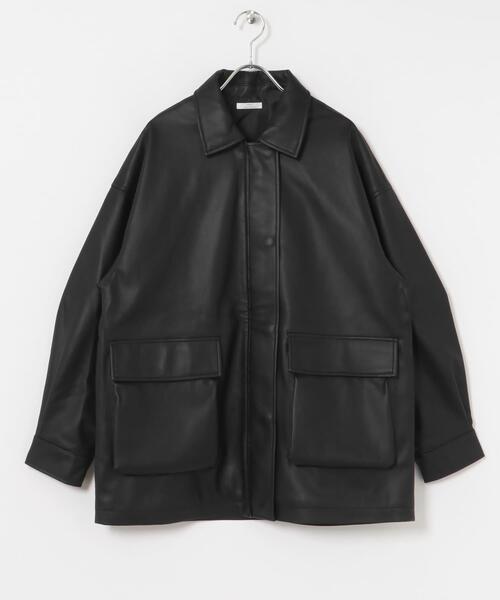 ITEMS URBANRESEARCH（アイテムズ アーバンリサーチ）の「フェイクレザージャケット（その他アウター・レディース・ライトベージュ/ブラック・FREE）」の9枚目の写真