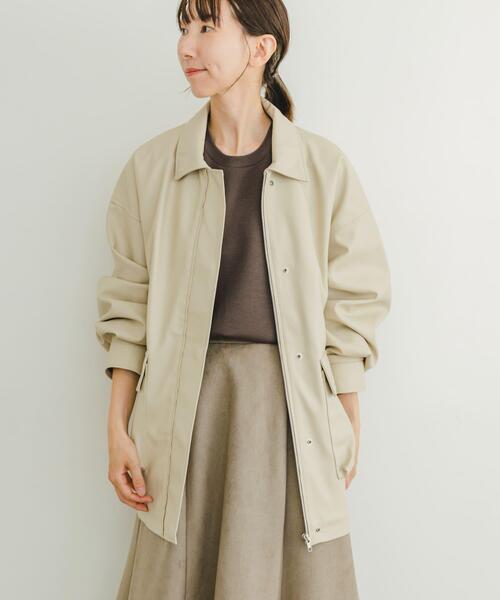 ITEMS URBANRESEARCH（アイテムズ アーバンリサーチ）の「フェイクレザージャケット（その他アウター・レディース・ライトベージュ/ブラック・FREE）」の11枚目の写真