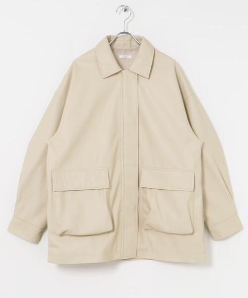 ITEMS URBANRESEARCH（アイテムズ アーバンリサーチ）の「フェイクレザージャケット（その他アウター・レディース・ライトベージュ/ブラック・FREE）」の16枚目の写真