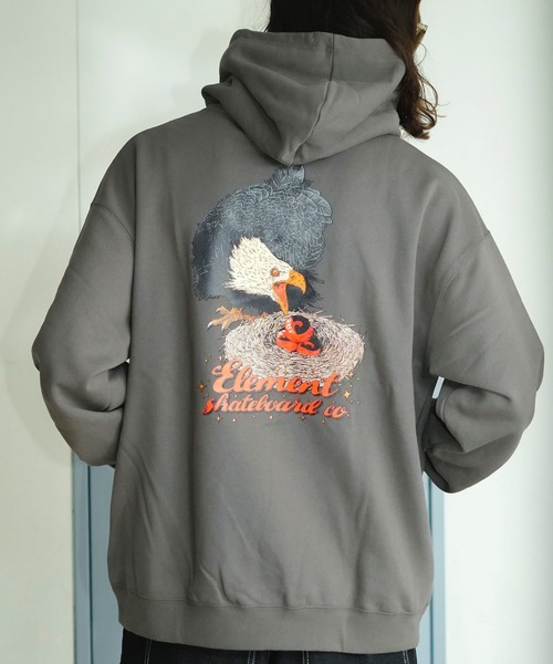 ELEMENT（エレメント）の「ELEMENT メンズ HRTN HOOD パーカー 【2024年秋冬モデル】/エレメントバックプリントプルオーバーパーカー（パーカー・メンズ・グレー/ライトグレー/ブラック・MEDIUM/LARGE/X-LARGE）」の3枚目の写真