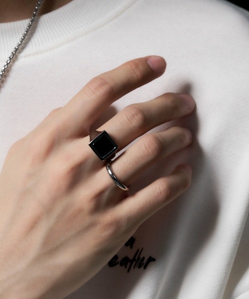 WEGO（ウィゴー）の「WEGO/【2点セット】シグネットリング（リング・メンズ・その他1/その他2/その他3/その他4/その他5・FREE）」の2枚目の写真