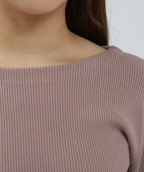 ASTORIA ODIER（アストリアオディール）の「袖ファーヤーン リブニットプルオーバー（ニット/セーター・レディース・ピンクベージュ/ホワイト/ブラック・MEDIUM/SMALL）」の9枚目の写真