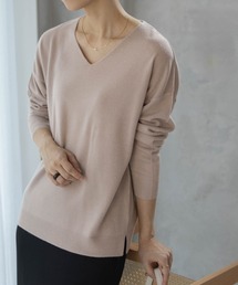 nAvy 洗えるニット カシミヤタッチ Vネックプルオーバー