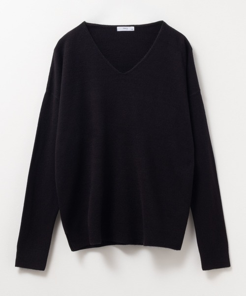 NAVY(ネイビー)の「nAvy 洗えるニット カシミヤタッチ Vネックプルオーバー(ニット/セーター・レディース・オレンジ系その他/グレイッシュベージュ/ブラック/ブルーグリーン・M/L)」の15枚目の写真