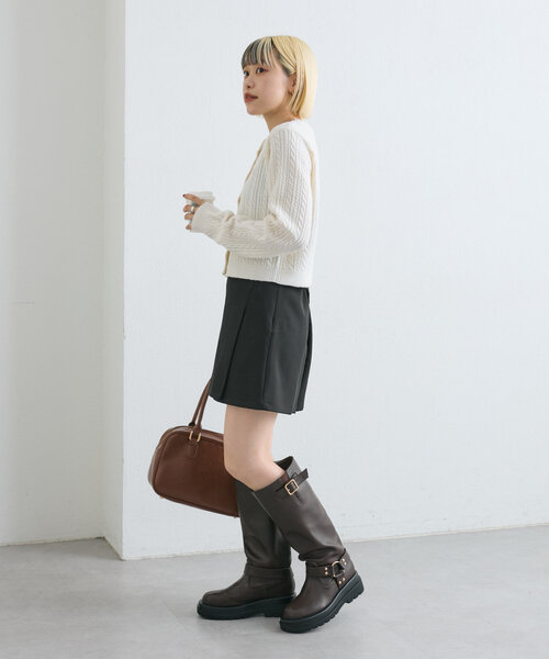 w closet（ダブルクローゼット）の「【７色展開】ケーブル刺繍カーディガン（カーディガン/ボレロ・レディース・パープル/ネイビー/レッド/オフホワイト/グレー/イエロー/ブルー・FREE）」の16枚目の写真