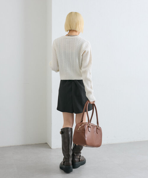 w closet（ダブルクローゼット）の「【７色展開】ケーブル刺繍カーディガン（カーディガン/ボレロ・レディース・パープル/ネイビー/レッド/オフホワイト/グレー/イエロー/ブルー・FREE）」の17枚目の写真