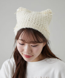 OLIVE des OLIVE | 【完売カラー再販開始！】リボン付き猫耳ワッチ(ニットキャップ/ビーニー)