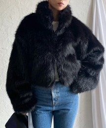 She's Closet（シーズクローゼット）の「スタンドネックショート丈ダブルジップフェイクファージャケットコート（ブルゾン）」