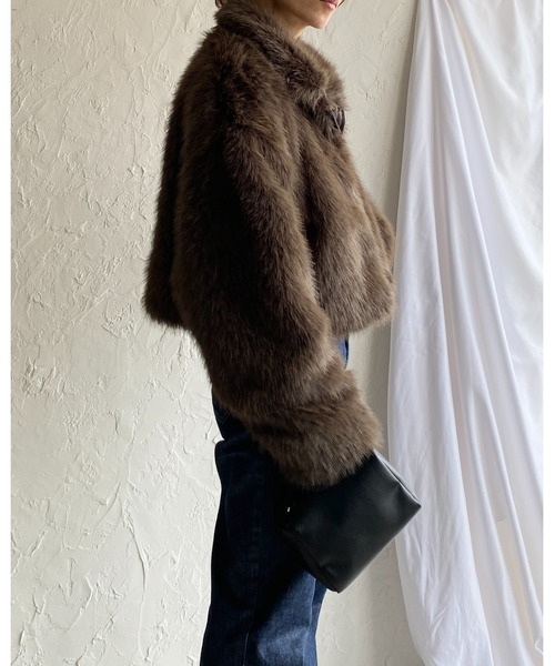 【セール】スタンドネックショート丈ダブルジップフェイクファージャケットコート（ブルゾン）｜She's Closet（シーズクローゼット）