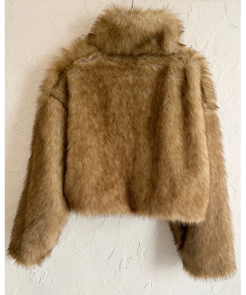 【セール】スタンドネックショート丈ダブルジップフェイクファージャケットコート（ブルゾン）｜She's Closet（シーズクローゼット）