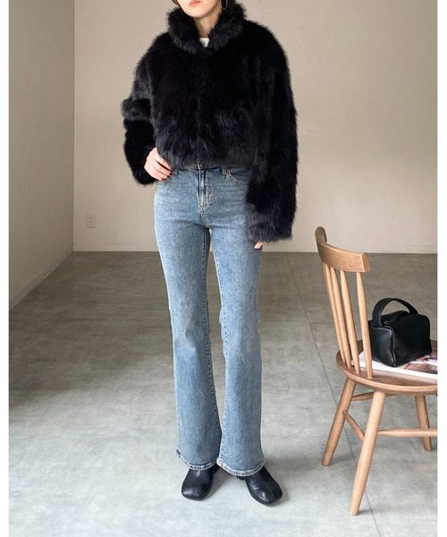 【セール】スタンドネックショート丈ダブルジップフェイクファージャケットコート（ブルゾン）｜She's Closet（シーズクローゼット）