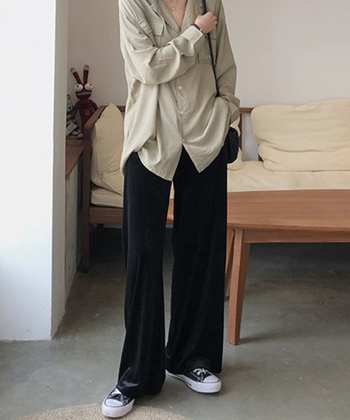 IRADOWL(アイラドール)の「ベロア素材ブラックカラーロングパンツ(その他パンツ・レディース・ブラック・LARGE/MEDIUM/SMALL)」の15枚目の写真
