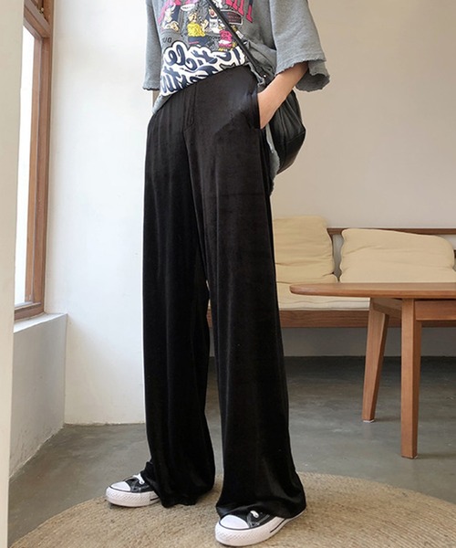 IRADOWL(アイラドール)の「ベロア素材ブラックカラーロングパンツ(その他パンツ・レディース・ブラック・LARGE/MEDIUM/SMALL)」の10枚目の写真