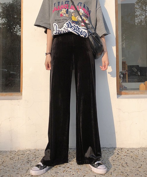 IRADOWL(アイラドール)の「ベロア素材ブラックカラーロングパンツ(その他パンツ・レディース・ブラック・LARGE/MEDIUM/SMALL)」の12枚目の写真