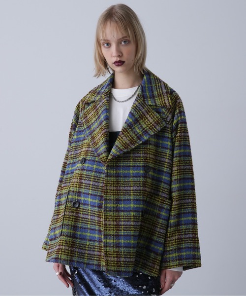 ROSE BUD（ローズバッド）の「シャギーチェックコート（その他アウター・レディース・ピンク/ブルー・FREE）」の6枚目の写真