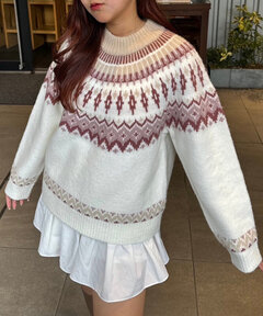 Heart Fair Isle Knit Pullover（ニット/セーター）｜Her lip to（ハー