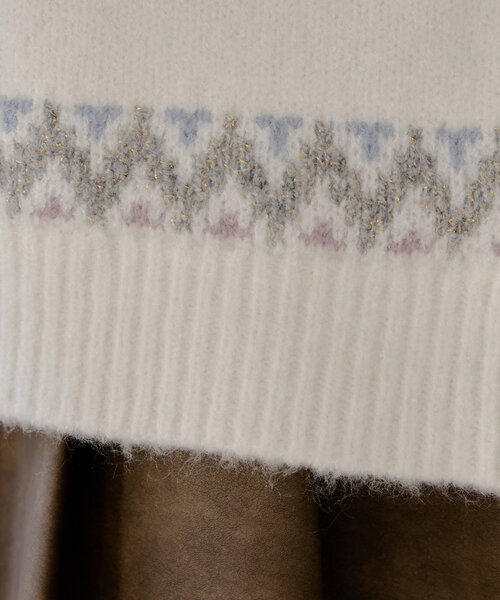 Another Branch olive des olive（アナザーブランチオリーブデオリーブ）の「球心ジャガードプルオーバー（ニット/セーター・レディース・グレー/ピンク/ミント・FREE）」の18枚目の写真