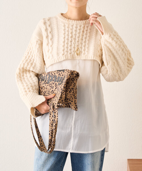 SHENERY（シーナリー）の「【リバイバルアイテム】ショートケーブルニット（ニット/セーター・レディース・オフホワイト/ネイビー・FREE）」の13枚目の写真