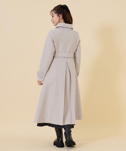 REDYAZEL（レディアゼル）の「ウールライクダブルロングコート（ステンカラーコート・レディース・オフホワイト/サックスブルー/ネイビー・SMALL/MEDIUM）」の10枚目の写真