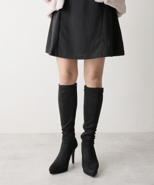DEMETER(デメテル)の「ポインテッドトゥ プラットフォーム ストレッチ ロングブーツ(ブーツ・レディース・ブラック/ブラック系その他・S/M/L/LL)」の12枚目の写真