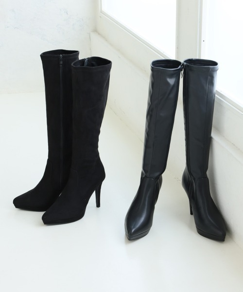 DEMETER(デメテル)の「ポインテッドトゥ プラットフォーム ストレッチ ロングブーツ(ブーツ・レディース・ブラック/ブラック系その他・S/M/L/LL)」の17枚目の写真