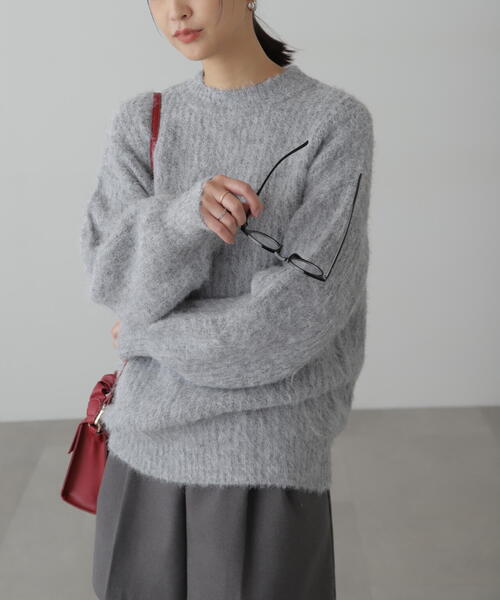 FREE'S MART（フリーズマート）の「◆ミックスシャギーチュニック丈ニット（ニット/セーター・レディース・ピンク/ブラウン/ホワイト/グレー・FREE）」の2枚目の写真