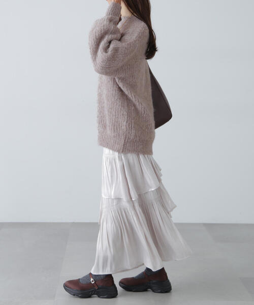 FREE'S MART（フリーズマート）の「◆ミックスシャギーチュニック丈ニット（ニット/セーター・レディース・ピンク/ブラウン/ホワイト/グレー・FREE）」の9枚目の写真