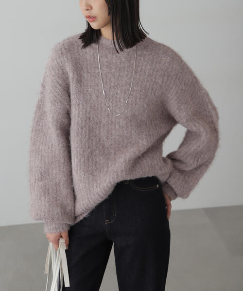 FREE'S MART（フリーズマート）の「◆ミックスシャギーチュニック丈ニット（ニット/セーター・レディース・ピンク/ブラウン/ホワイト/グレー・FREE）」の11枚目の写真