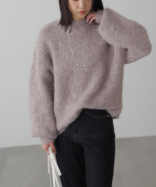 FREE'S MART（フリーズマート）の「◆ミックスシャギーチュニック丈ニット（ニット/セーター・レディース・ピンク/ブラウン/ホワイト/グレー・FREE）」の12枚目の写真