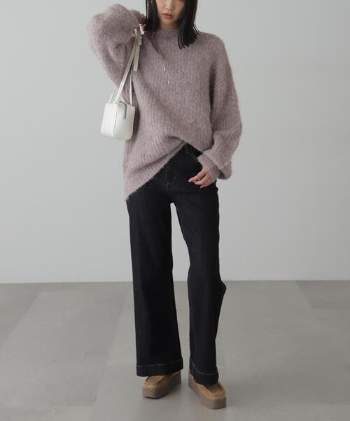 FREE'S MART（フリーズマート）の「◆ミックスシャギーチュニック丈ニット（ニット/セーター・レディース・ピンク/ブラウン/ホワイト/グレー・FREE）」の16枚目の写真