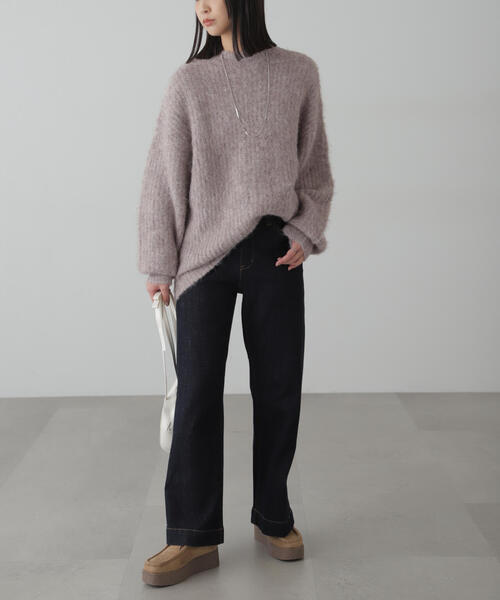 FREE'S MART（フリーズマート）の「◆ミックスシャギーチュニック丈ニット（ニット/セーター・レディース・ピンク/ブラウン/ホワイト/グレー・FREE）」の17枚目の写真