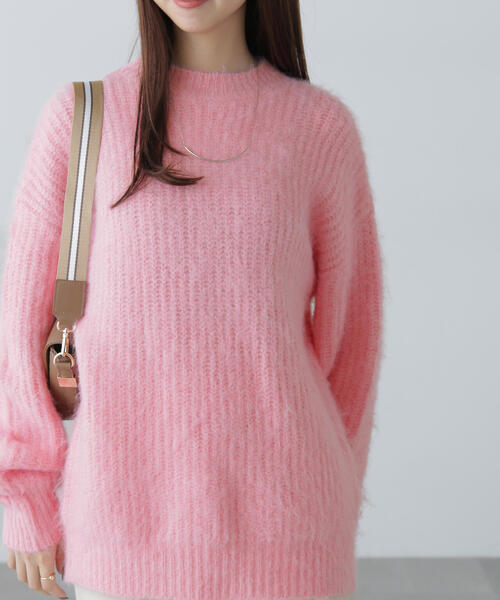 FREE'S MART（フリーズマート）の「◆ミックスシャギーチュニック丈ニット（ニット/セーター・レディース・ピンク/ブラウン/ホワイト/グレー・FREE）」の22枚目の写真