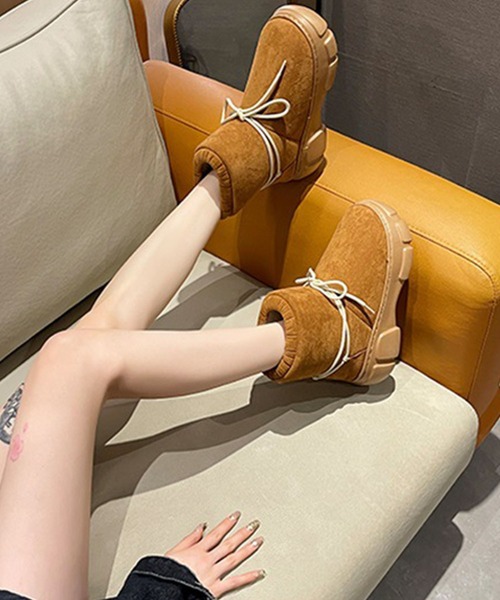 shoes365（シューズスリーシックスファイヴ）の「【shoes365】丸コロスノーブーツ (AW)（ブーツ・レディース・ベージュ/ブラック/グレー/キャメル/グリーン・22.0cm/23.0cm/24.0cm/25.0cm）」の5枚目の写真