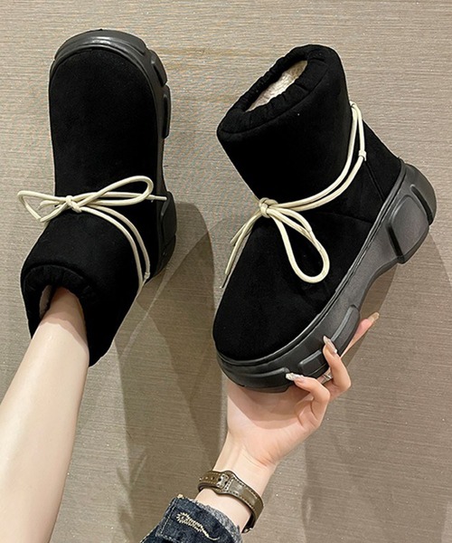 shoes365（シューズスリーシックスファイヴ）の「【shoes365】丸コロスノーブーツ (AW)（ブーツ・レディース・ベージュ/ブラック/グレー/キャメル/グリーン・22.0cm/23.0cm/24.0cm/25.0cm）」の8枚目の写真