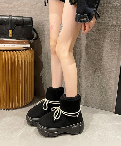 shoes365（シューズスリーシックスファイヴ）の「【shoes365】丸コロスノーブーツ (AW)（ブーツ・レディース・ベージュ/ブラック/グレー/キャメル/グリーン・22.0cm/23.0cm/24.0cm/25.0cm）」の6枚目の写真
