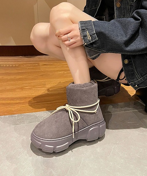 shoes365（シューズスリーシックスファイヴ）の「【shoes365】丸コロスノーブーツ (AW)（ブーツ・レディース・ベージュ/ブラック/グレー/キャメル/グリーン・22.0cm/23.0cm/24.0cm/25.0cm）」の10枚目の写真