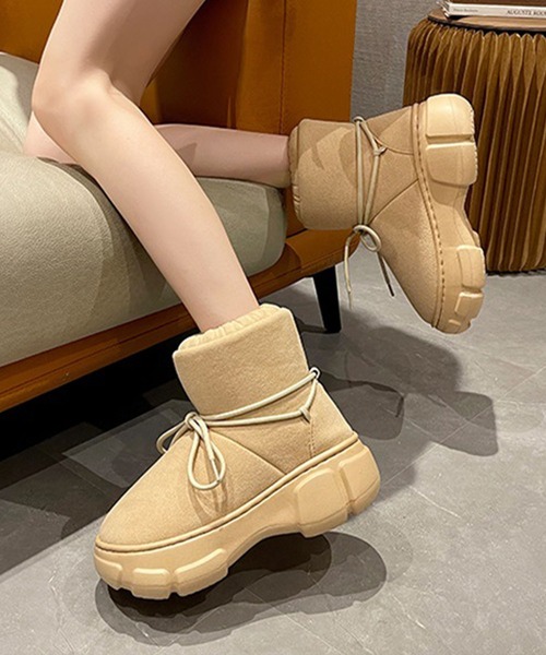 shoes365（シューズスリーシックスファイヴ）の「【shoes365】丸コロスノーブーツ (AW)（ブーツ・レディース・ベージュ/ブラック/グレー/キャメル/グリーン・22.0cm/23.0cm/24.0cm/25.0cm）」の12枚目の写真