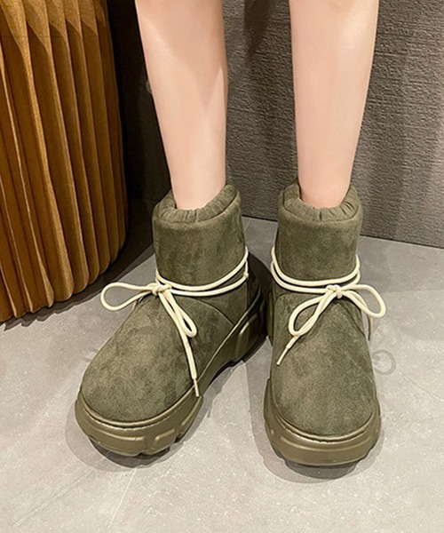 shoes365（シューズスリーシックスファイヴ）の「【shoes365】丸コロスノーブーツ (AW)（ブーツ・レディース・ベージュ/ブラック/グレー/キャメル/グリーン・22.0cm/23.0cm/24.0cm/25.0cm）」の14枚目の写真
