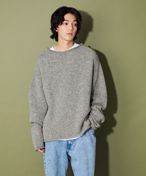 CITEN（シテン）の「＜CITEN＞エッセンシャルロールネックニット（ニット/セーター・メンズ・ナチュラル/グレー/ブラック・M/L）」の9枚目の写真