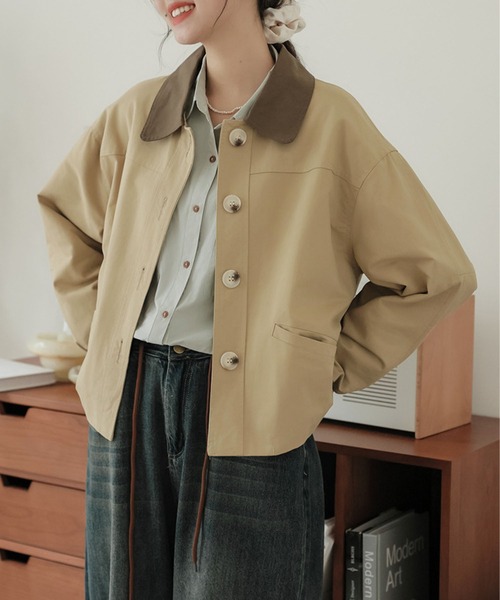 アイモハ（aimoha）/【Banico】襟切替ジャケット セール】【Banico】襟切替ジャケット（ブルゾン）｜BANICO（バニコ）の