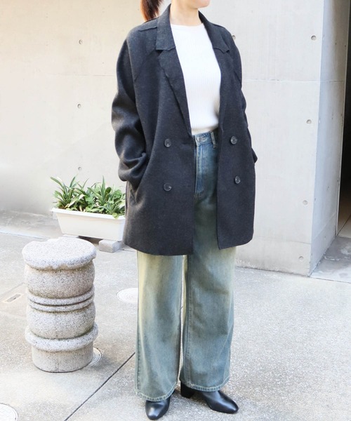 Louren ハイウエストヴィンテージライクストレートデニム ワイドパンツ セール】ヴィンテージライク ワイドストレートデニムパンツ