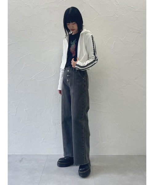 jouetie(ジュエティ)の「ラインレースZIPスウェットパーカー(パーカー・レディース・オフホワイト/グレー/ブラック・MEDIUM)」の14枚目の写真