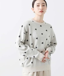 margaux | フラワーダブルジャガードクルーニット(ニット/セーター)