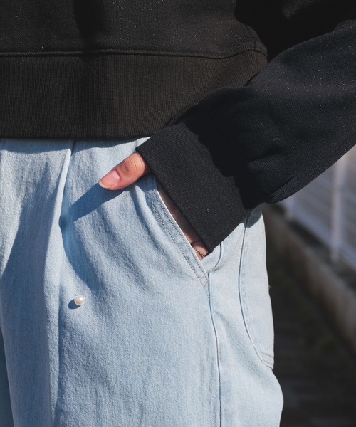 Honeys(ハニーズ)の「パール付ワイドパンツ(デニムパンツ・レディース・ブルー系その他2/ブルー・L/LL/M/S/SS)」の18枚目の写真