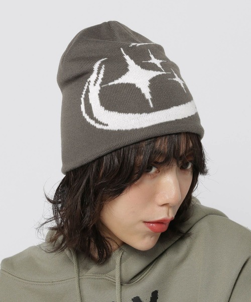 3.3 Field Trip （3.3フィールドトリップ）の「【UNISEX】3.3 Field Trip／スターデザインビーニー（ニットキャップ/ビーニー・レディース・チャコール/ブラック・FREE）」の6枚目の写真