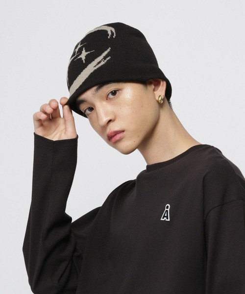 3.3 Field Trip （3.3フィールドトリップ）の「【UNISEX】3.3 Field Trip／スターデザインビーニー（ニットキャップ/ビーニー・レディース・チャコール/ブラック・FREE）」の8枚目の写真