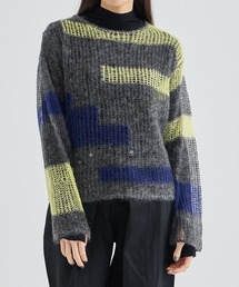 トップス soduk 22ss patchwork knit tops soduk/スドーク】patchwork knit tops/パッチワークニットトップス