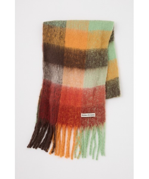 RODEO CROWNS WIDE BOWL(ロデオクラウンズワイドボウル)の「バルキーチェックマフラー(マフラー・レディース・ブラック系その他/オレンジ系その他/ピンク系その他・FREE)」の4枚目の写真