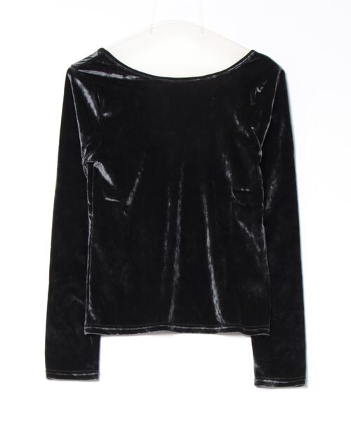 the toe Ermou Back Open Top ベロアトップス　ブラック Ermou Back Open Top – THE TOÉ